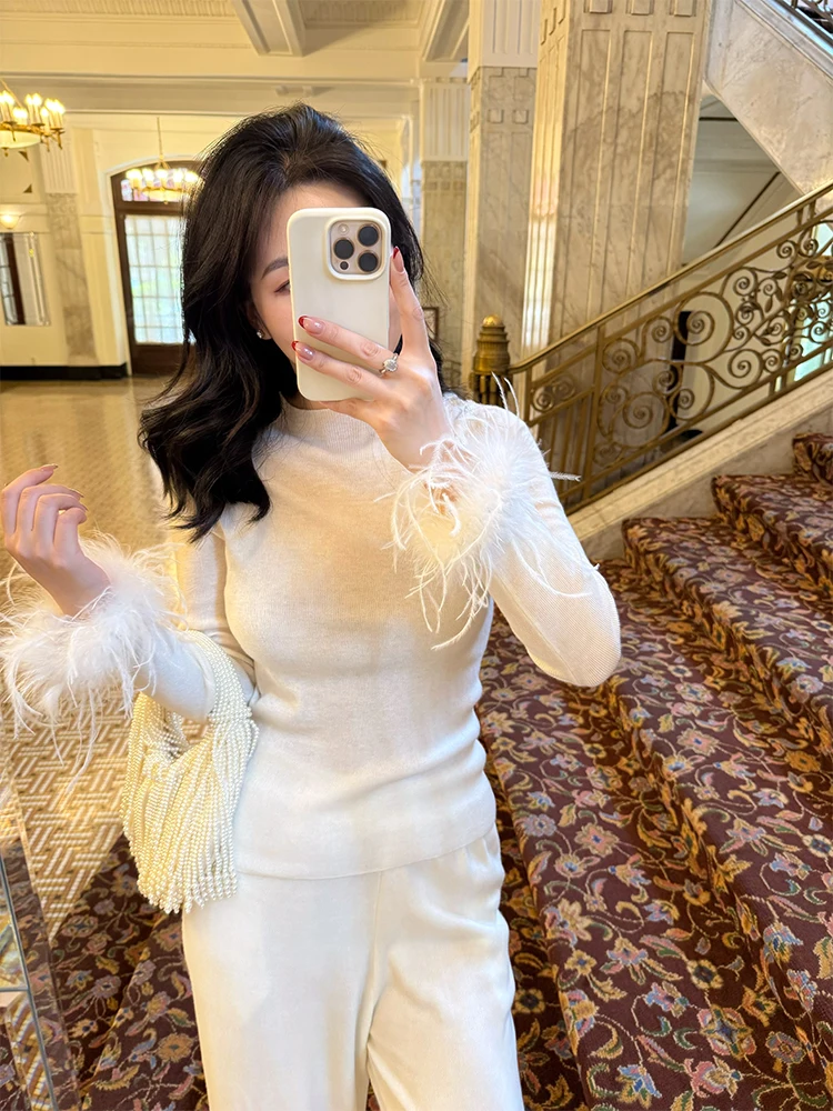 Изысканный красный вязаный шерстяной топ с горками из страусиных перьев, облегающий круглый женский свитер Ne Base irt Ele Faion
Изысканный красный вязаный шерстяной топ с горками из страусиных перьев, облегающий круглый женский свитер Ne Base irt Ele Faion