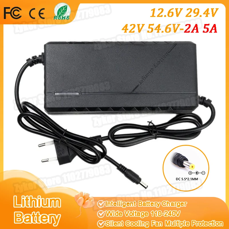 12V 24V 36V 48V 2A 5A Smart Intelligent Charger Lithium Battery Chargers 12.6 29.4 42V 54.6V 3 7 10 13S DC EU Plug Fast Charging
12V 24V 36V 48V 2A 5A Smart Intelligent Charger Lithium Battery Chargers 12.6 29.4 42V 54.6V 3 7 10 13S DC EU Plug Fast Charging
