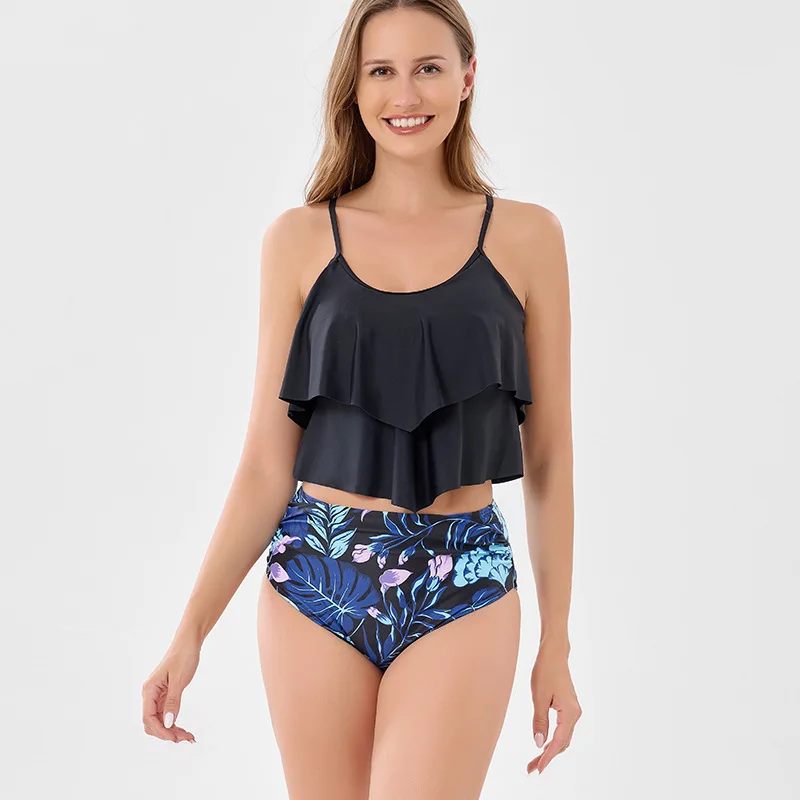 Женский комплект из двух предметов бикини 2025 года, стильный удобный купальник с оборками и высокой талией, разделенный купальник с принтом, пляжный купальник, одежда для отпуска 
Женский комплект из двух предметов бикини 2025 года, стильный удобный купальник с оборками и высокой талией, разделенный купальник с принтом, пляжный купальник, одежда для отпуска