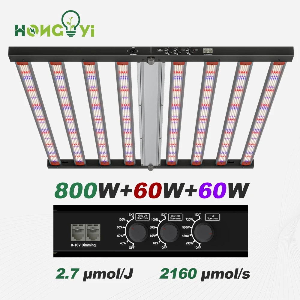 Three Channel LED Horticulture Light 4*4FT 800W+60W Fed&FR+60W UV Aluminum Lamp Body for Plant Growing Flower Care
Three Channel LED Horticulture Light 4*4FT 800W+60W Fed&FR+60W UV Aluminum Lamp Body for Plant Growing Flower Care