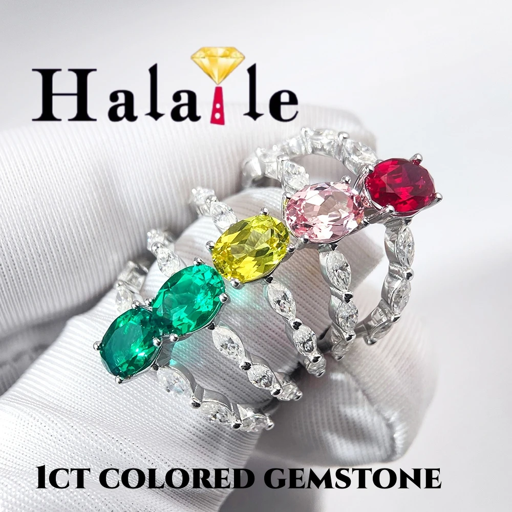 Halaile 5*7mm 1ct Gemstone Zambian Emerald And Moissanite Rings For Women S925 Silver Sparkling Fine Jewelry Dainty Elegant
Halaile 5*7mm 1ct Gemstone Zambian Emerald And Moissanite Rings For Women S925 Silver Sparkling Fine Jewelry Dainty Elegant