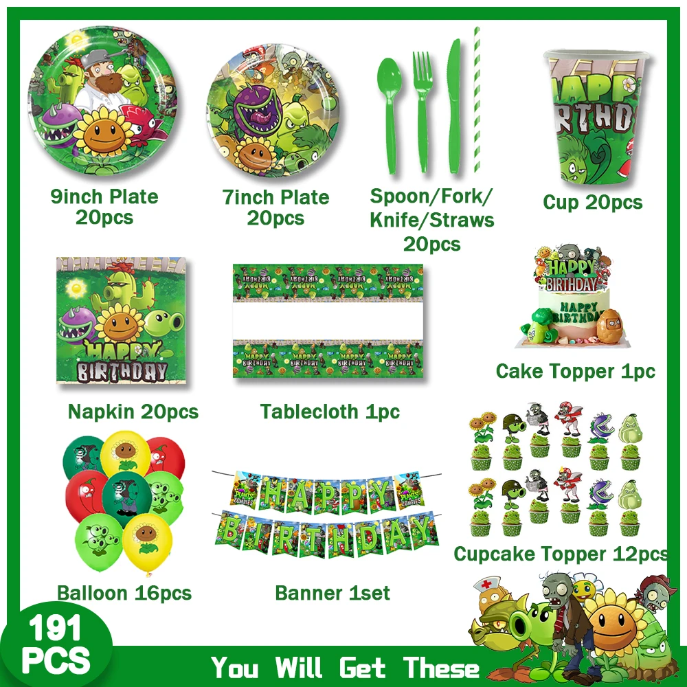 Green Game Zombies Birthday Party Decoration Disposable Tableware Cup Plate Backdrop Balloon Supplies Background Baby Showe Gift
Green Game Zombies Birthday Party Decoration Disposable Tableware Cup Plate Backdrop Balloon Supplies Background Baby Showe Gift