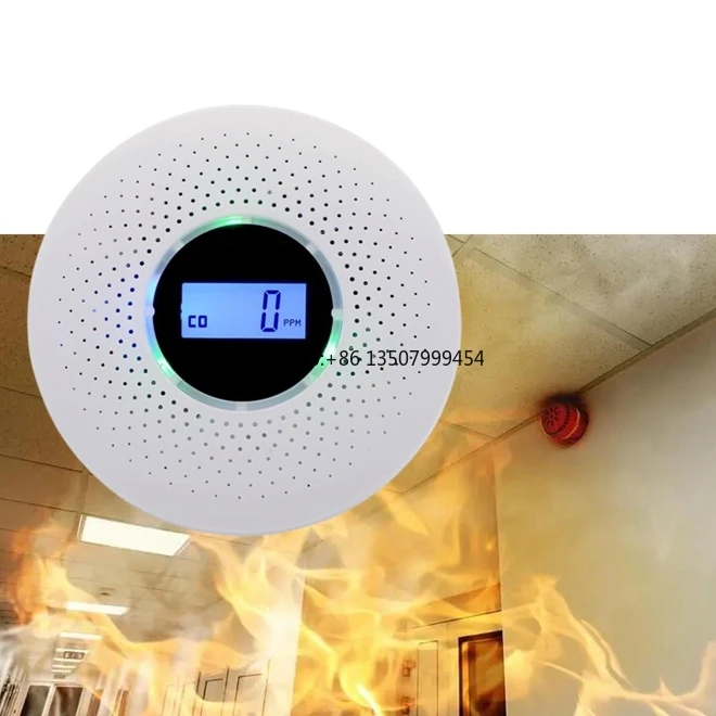 CO+Smoke 2 in 1 Alarm,Household Carbon Monoxide and Smoke Fire Detector with LCD Display Battery Operated
CO+Smoke 2 in 1 Alarm,Household Carbon Monoxide and Smoke Fire Detector with LCD Display Battery Operated