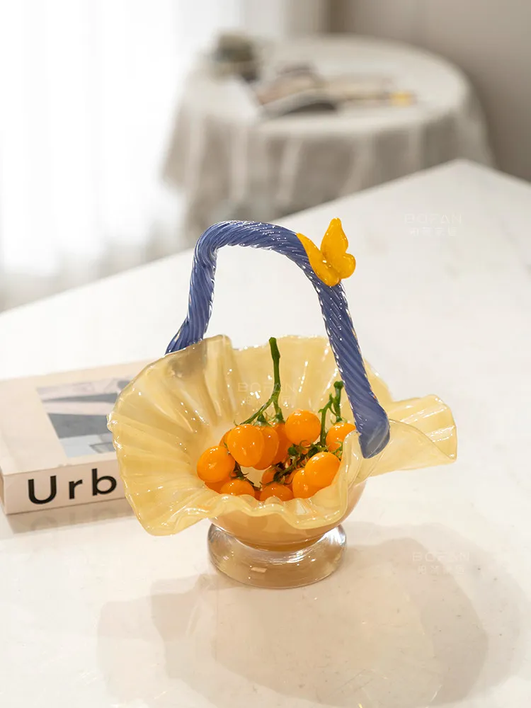 Desktop ornament glass solid color minimalist vintage color block flower basket fruit plate handmade decorative art home decor
Desktop ornament glass solid color minimalist vintage color block flower basket fruit plate handmade decorative art home decor