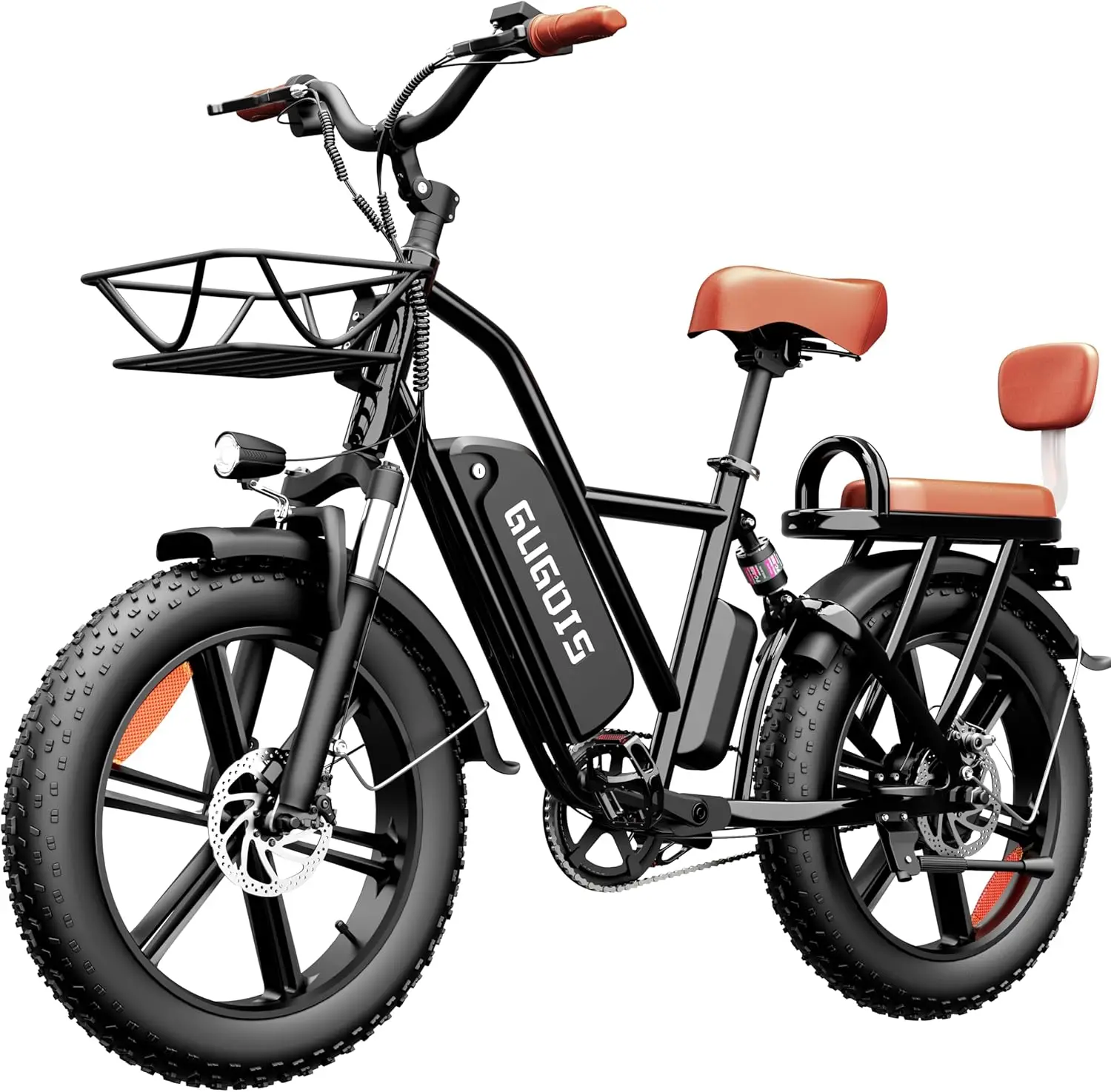 2 Seater Electric Bike for Adults, 1000W E Bike with 20x4.0“ Fat Tire, 48V 15.6Ah Battery, Full Suspension,30 Mph 25-60 Miles
2 Seater Electric Bike for Adults, 1000W E Bike with 20x4.0“ Fat Tire, 48V 15.6Ah Battery, Full Suspension,30 Mph 25-60 Miles