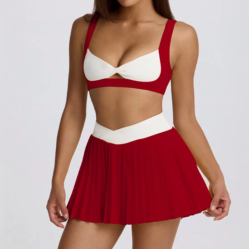 Женский теннисный костюм для йоги, два бюстгальтера с базовыми шортами, плиссированная юбка, дышащий и мягкий спортивный комплект для бега, фитнеса и повседневного использования
Женский теннисный костюм для йоги, два бюстгальтера с базовыми шортами, плиссированная юбка, дышащий и мягкий спортивный комплект для бега, фитнеса и повседневного использования