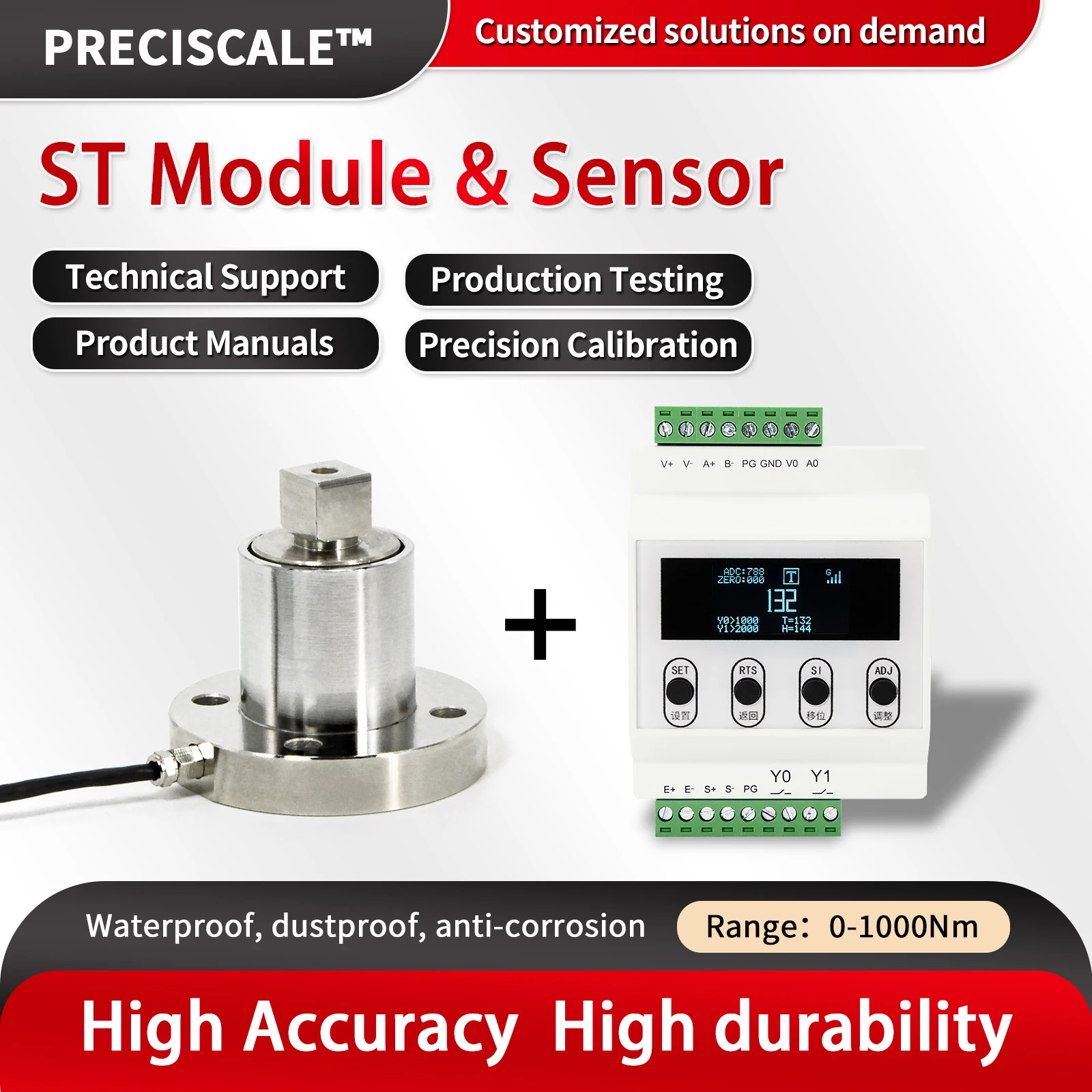 Semi-Flange Statictorque Sensor with Load Cell Amplifier,Analog Output,4-20mA,10Nm 20Nm 50Nm 100Nm 200Nm 500Nm
Semi-Flange Statictorque Sensor with Load Cell Amplifier,Analog Output,4-20mA,10Nm 20Nm 50Nm 100Nm 200Nm 500Nm