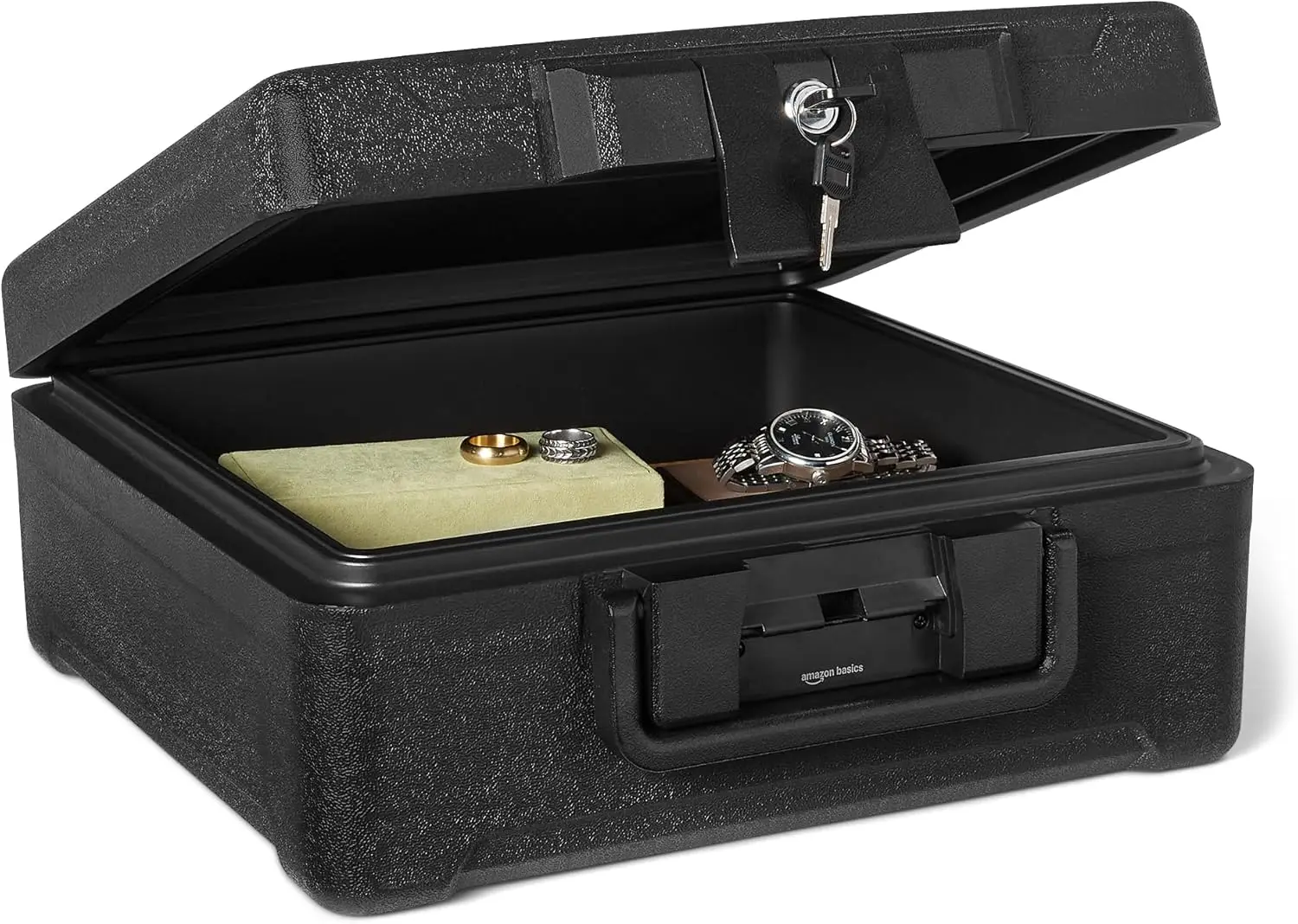 Fireproof Chest Safe Box with Mechanical Key Lock, 0.39 Cubic Foot Waterproof, Black with Carrying Grips for Home Security
Fireproof Chest Safe Box with Mechanical Key Lock, 0.39 Cubic Foot Waterproof, Black with Carrying Grips for Home Security