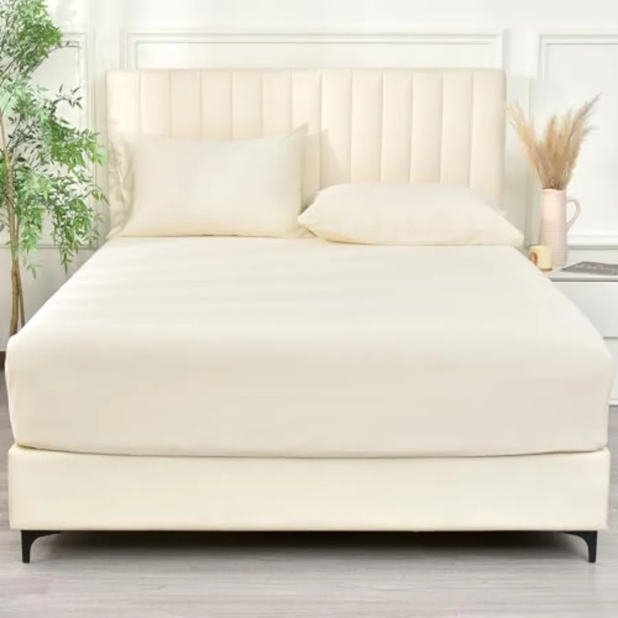 100% Rayon Derived from Bamboo Fitted Sheet Size, 16" Deep Pocket, 2.5cm Wider Strong Elastic Easy Fit, Breathable Silky Soft S
100% Rayon Derived from Bamboo Fitted Sheet Size, 16" Deep Pocket, 2.5cm Wider Strong Elastic Easy Fit, Breathable Silky Soft S