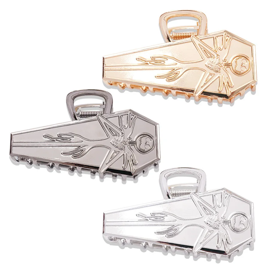 1pc New Halloween Golden Hair Clip Terrifying Coffin Grab Clip Large Skull Hair Grab Disc Hair Shark Clip Dark Headpiece
1pc New Halloween Golden Hair Clip Terrifying Coffin Grab Clip Large Skull Hair Grab Disc Hair Shark Clip Dark Headpiece