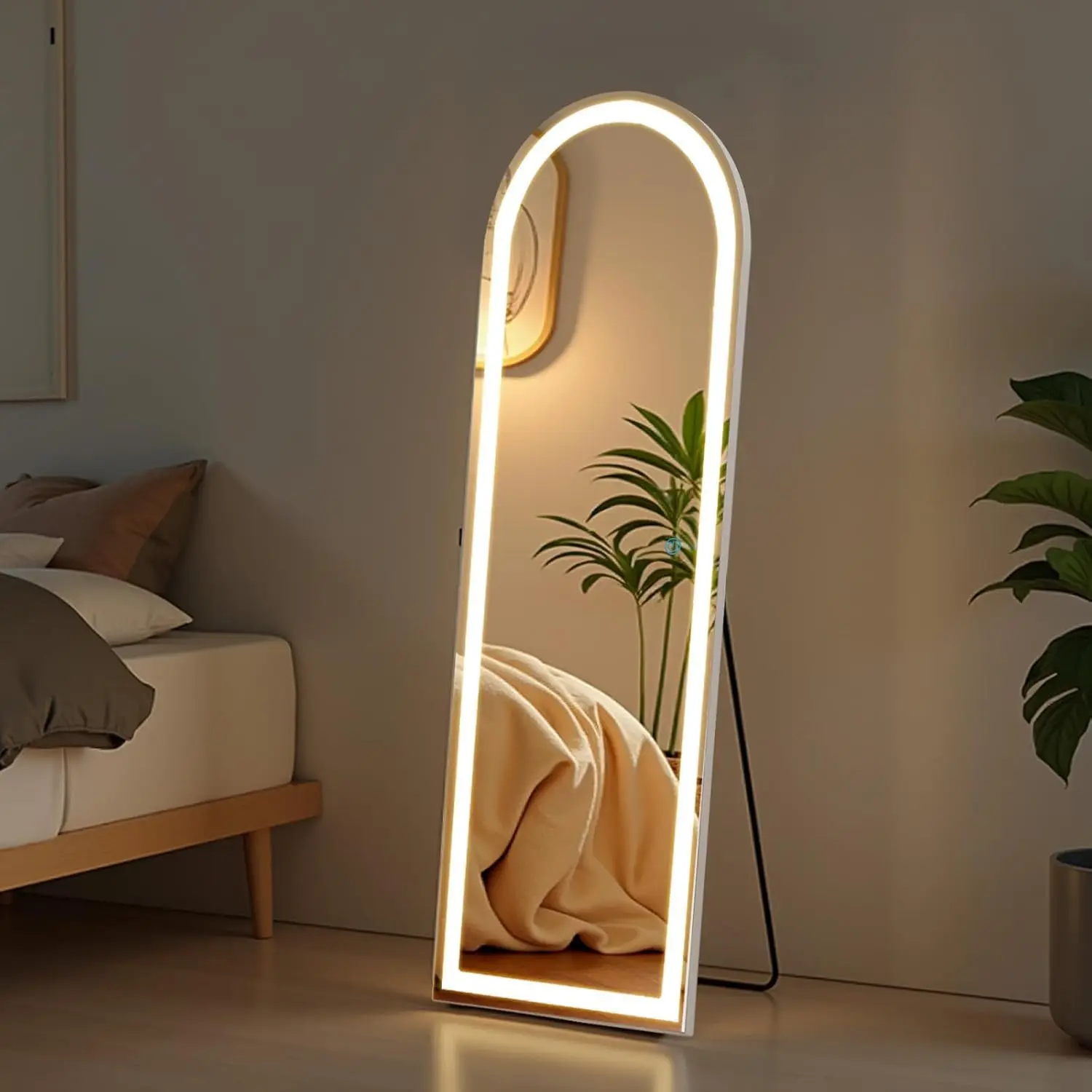 Arched Full Length Mirror with Stand 21"×63", LED Light Floor Standing with 3 Color Lighting for Bedroom Body Hanging Modern Si
Arched Full Length Mirror with Stand 21"×63", LED Light Floor Standing with 3 Color Lighting for Bedroom Body Hanging Modern Si