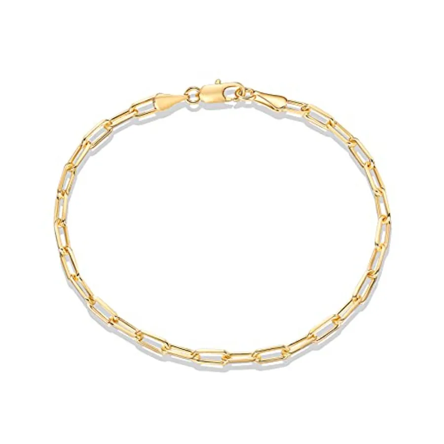 14K Gold Plated Paperclip/Curb/Figaro Chain Adjustable Bracelet for Women
14K Gold Plated Paperclip/Curb/Figaro Chain Adjustable Bracelet for Women