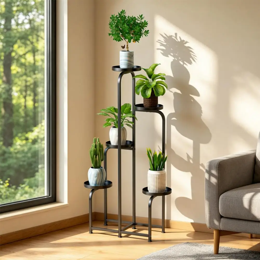 5-Tier Black Metal Plant Stand, Metal Flower Display Holder Shelf, Tall Vertical Orchid Rack for Patio, Balcony, Porch, Garden
5-Tier Black Metal Plant Stand, Metal Flower Display Holder Shelf, Tall Vertical Orchid Rack for Patio, Balcony, Porch, Garden