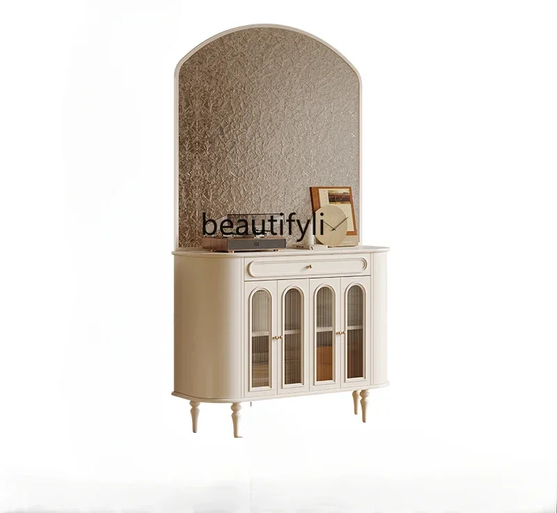 French entrance entrance cabinet Solid wood retro living room integrated storage cabinet Opposite the door Water ripple screen
French entrance entrance cabinet Solid wood retro living room integrated storage cabinet Opposite the door Water ripple screen
