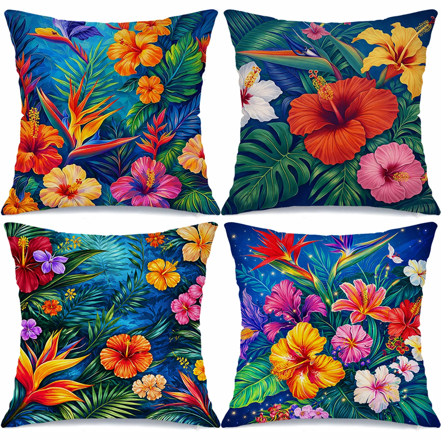 double-sided Printed Pillow Covers Hibiscus Bird of Paradise Pattern Decorative Throw Pillow Cases Hawaiian Summer Home Decor
double-sided Printed Pillow Covers Hibiscus Bird of Paradise Pattern Decorative Throw Pillow Cases Hawaiian Summer Home Decor