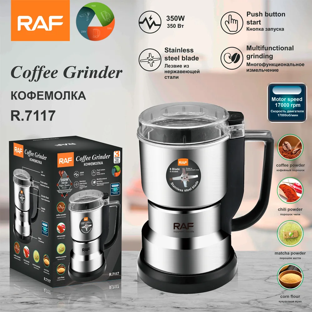RAF Eu Plug Multifunctional Food Grinder Household Bean Grinder Five Grain Coffee Bean Grinder
RAF Eu Plug Multifunctional Food Grinder Household Bean Grinder Five Grain Coffee Bean Grinder