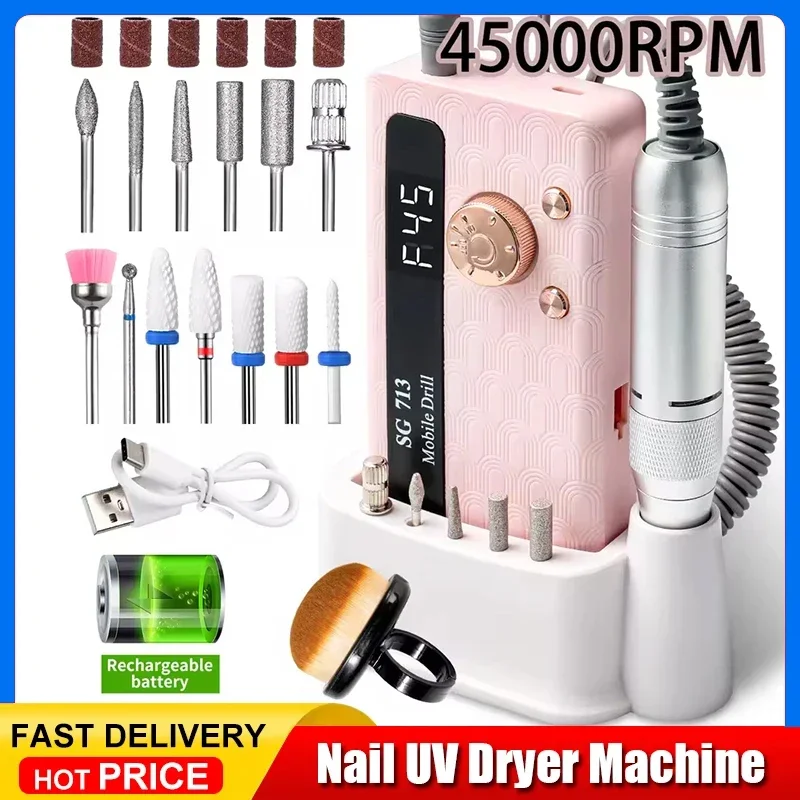35000/45000RPM Rechargeable Nail Drill Professional Machine Portable Electric Manicure File for Nails Gel Polish Remove Grinding
35000/45000RPM Rechargeable Nail Drill Professional Machine Portable Electric Manicure File for Nails Gel Polish Remove Grinding