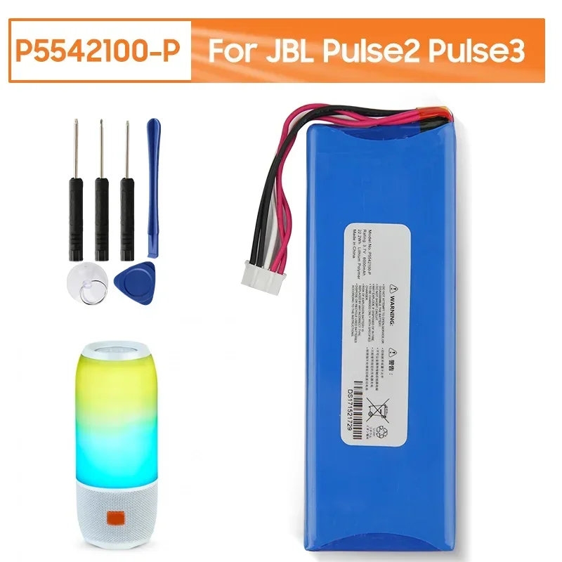 P5542100-P Replacement Battery For JBL Pulse2 Pulse3 Pulse 2 Pulse 3 Bluetooth Outdoor Speaker Battery 6000mAh with Tools
P5542100-P Replacement Battery For JBL Pulse2 Pulse3 Pulse 2 Pulse 3 Bluetooth Outdoor Speaker Battery 6000mAh with Tools