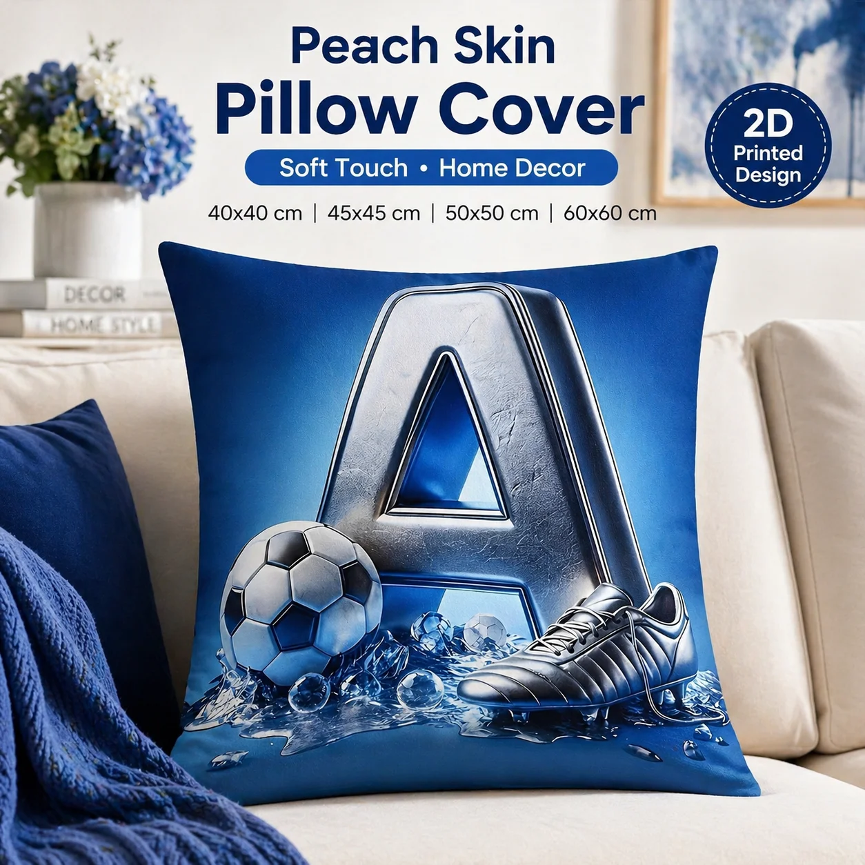 2D Flat Printed Soccer Football Letter A Pillowcase Sports Theme Boys Room Decor Cushion Cover Soft Peach Skin Sofa Throw Pillow
2D Flat Printed Soccer Football Letter A Pillowcase Sports Theme Boys Room Decor Cushion Cover Soft Peach Skin Sofa Throw Pillow