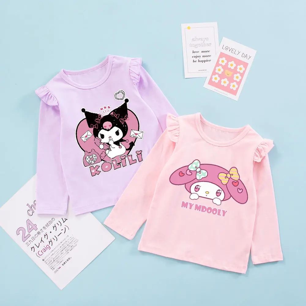Lovely Kuromi My Melody Girls T-Shirt Sanrio Kawaii Anime Autumn Children Long-Sleeved Top Cartoon Clothes Kids Christmas Gifts
Lovely Kuromi My Melody Girls T-Shirt Sanrio Kawaii Anime Autumn Children Long-Sleeved Top Cartoon Clothes Kids Christmas Gifts