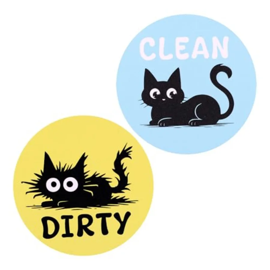 2 шт. Cat Посудомоечная машина Чистый грязный флип-магнитные знаки Забавный черный кот Двусторонний двусторонний магнитный чистый грязный знак Kitchen De
2 шт. Cat Посудомоечная машина Чистый грязный флип-магнитные знаки Забавный черный кот Двусторонний двусторонний магнитный чистый грязный знак Kitchen De