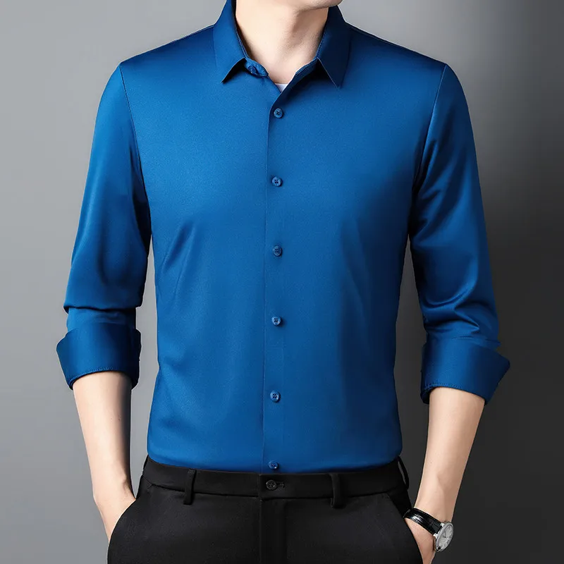 Solid Color Seamless Easy Care Shirts For Men Long Sleeve Casual Winter High Quality Soft Comfortable Anti-Wrinkle Chemise Homme
Solid Color Seamless Easy Care Shirts For Men Long Sleeve Casual Winter High Quality Soft Comfortable Anti-Wrinkle Chemise Homme