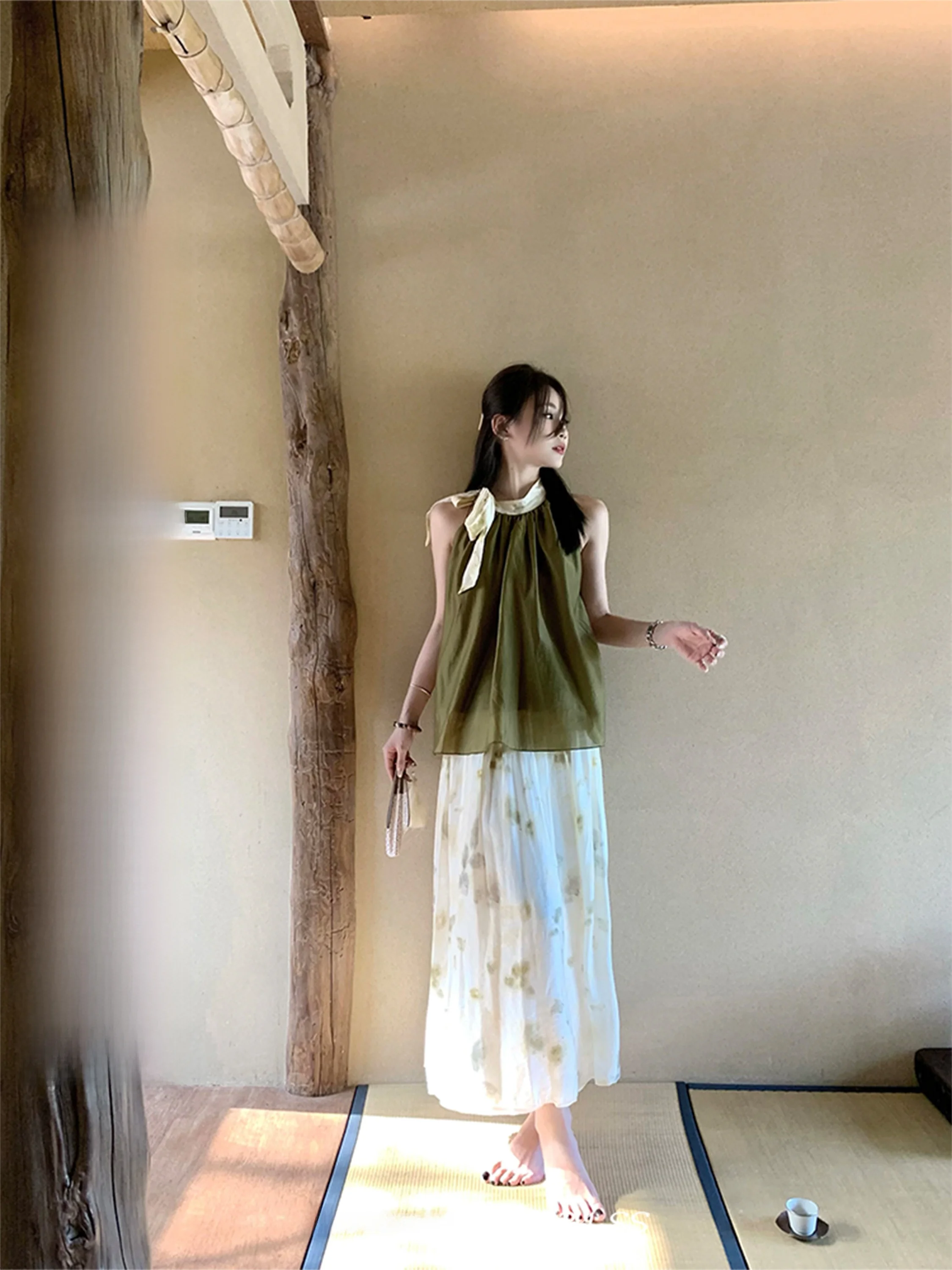 Summer Fashion Set Women's Semi-Body Skirt Silk Green Color Brand Wang Jie Kung Student School Uniform Work Uniform
Summer Fashion Set Women's Semi-Body Skirt Silk Green Color Brand Wang Jie Kung Student School Uniform Work Uniform