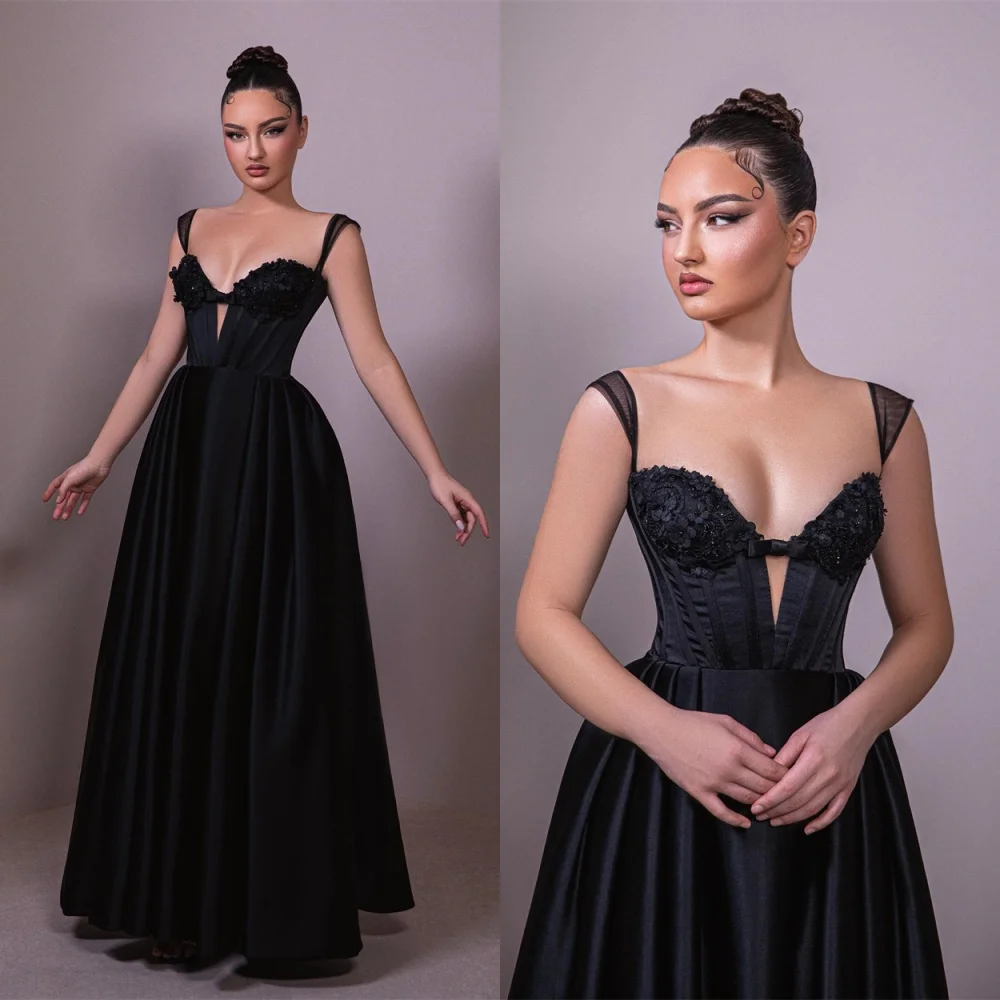 Customized Temperament Black Satin Evening Dress High Quality Strapless Sleeveless Cap Sleeve V-Neck Bespoke Occasion Gowns
Customized Temperament Black Satin Evening Dress High Quality Strapless Sleeveless Cap Sleeve V-Neck Bespoke Occasion Gowns