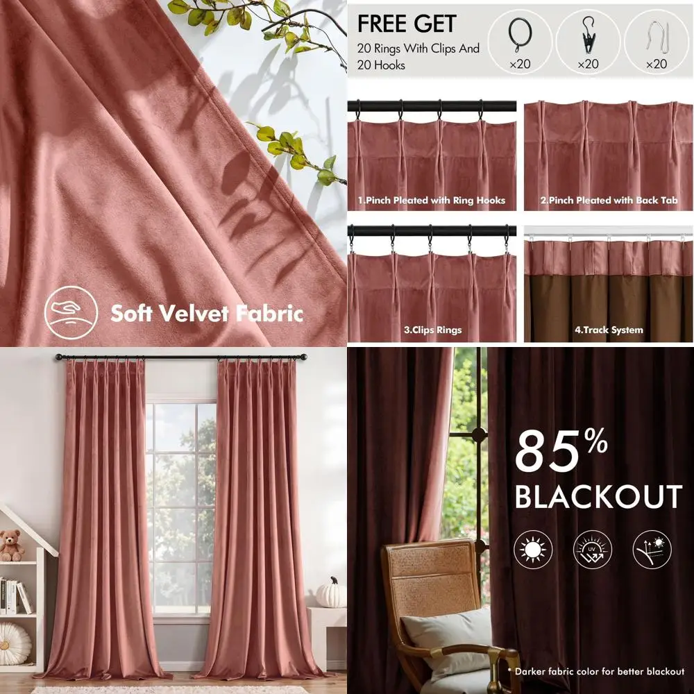 Бархатные шторы Dusty Rose длиной 108 дюймов, плотные плиссированные плотные шторы с крючками, термоизолированные плиссированные панели для B
Бархатные шторы Dusty Rose длиной 108 дюймов, плотные плиссированные плотные шторы с крючками, термоизолированные плиссированные панели для B