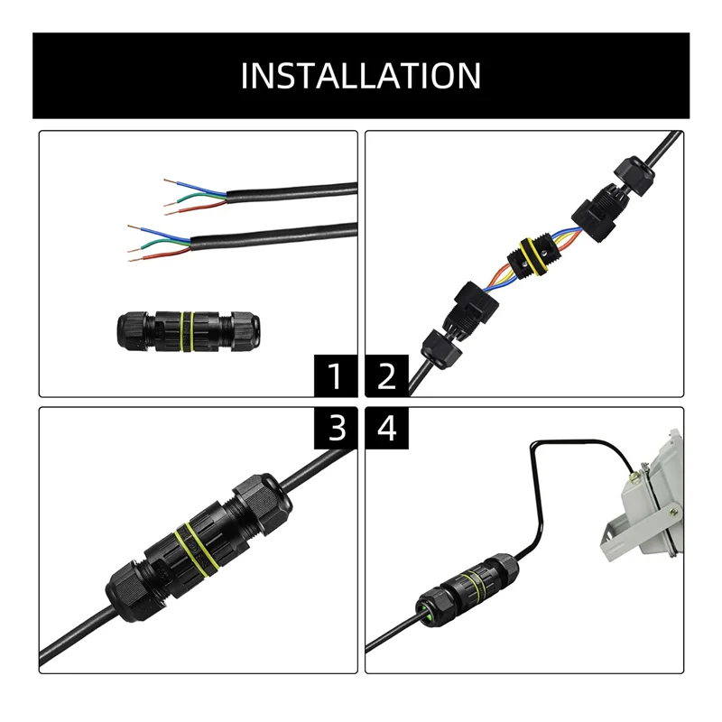 J1UL1N 5 PCS IP68 Waterproof 2 Way 3-Core Junction Box Electrical Cable Connector M16 Wire Range(3.5-10Mm) Black Outdoor Repair
J1UL1N 5 PCS IP68 Waterproof 2 Way 3-Core Junction Box Electrical Cable Connector M16 Wire Range(3.5-10Mm) Black Outdoor Repair