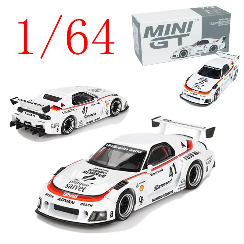 MINIGT Литая под давлением модель автомобиля из сплава MAZDA в масштабе 1/64 MAZDA RX-7 # 773, игровые транспортные средства, игрушки для мальчиков, подарочная оригинальная коробка
MINIGT Литая под давлением модель автомобиля из сплава MAZDA в масштабе 1/64 MAZDA RX-7 # 773, игровые транспортные средства, игрушки для мальчиков, подарочная оригинальная коробка