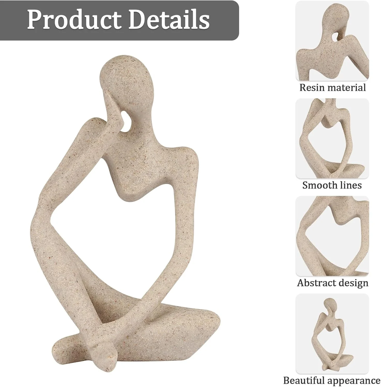Sandstone Resin Thinker Style Abstract Sculpture Statue Collection Small Statues Home Office Bookshelf Desktop Decoration Gift
Sandstone Resin Thinker Style Abstract Sculpture Statue Collection Small Statues Home Office Bookshelf Desktop Decoration Gift