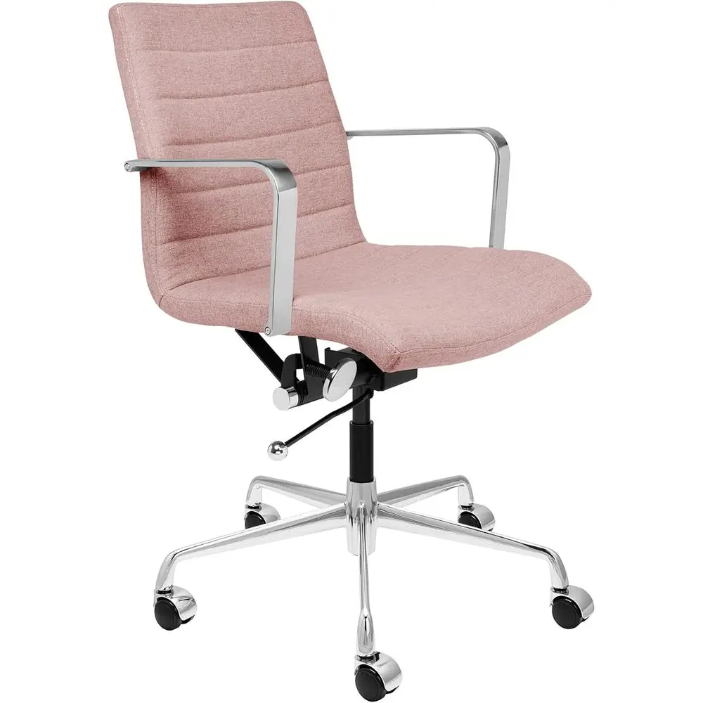Ergonomic Ribbed Office Chair with Armrests, Swivel, Coral Pink Poly-Cotton Fabric, Computer Desk Chair
Ergonomic Ribbed Office Chair with Armrests, Swivel, Coral Pink Poly-Cotton Fabric, Computer Desk Chair