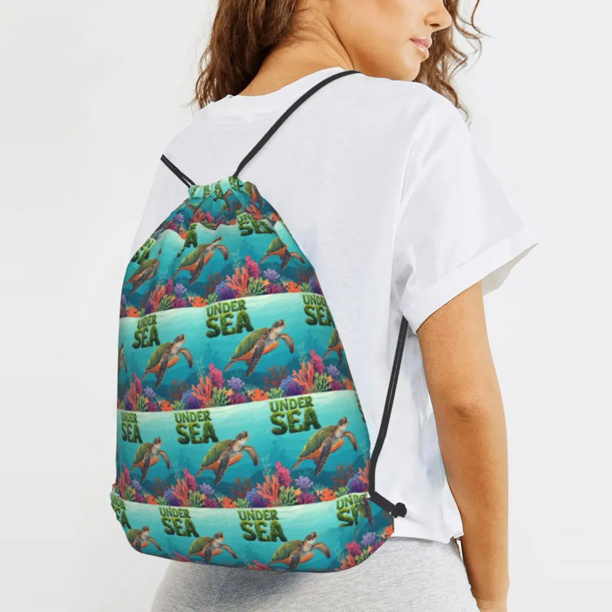 Ocean Turtle Swimming With Coral Elements, Clean Backpacks Drawstring Bundle Pocket Sports Bag Book Bags for Man Woman School
Ocean Turtle Swimming With Coral Elements, Clean Backpacks Drawstring Bundle Pocket Sports Bag Book Bags for Man Woman School