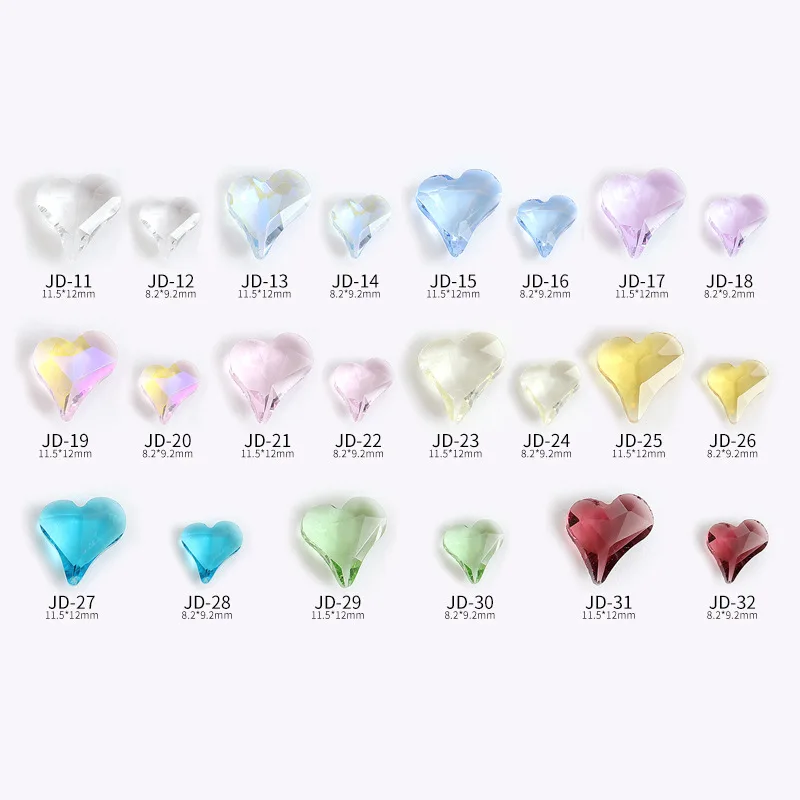 20PCS Glitter Ice Translucent Sharp Crooked Love Heart Diamonds Glass Nail Art Rhinestones Jewel Decorations Manicure Ornaments
20PCS Glitter Ice Translucent Sharp Crooked Love Heart Diamonds Glass Nail Art Rhinestones Jewel Decorations Manicure Ornaments