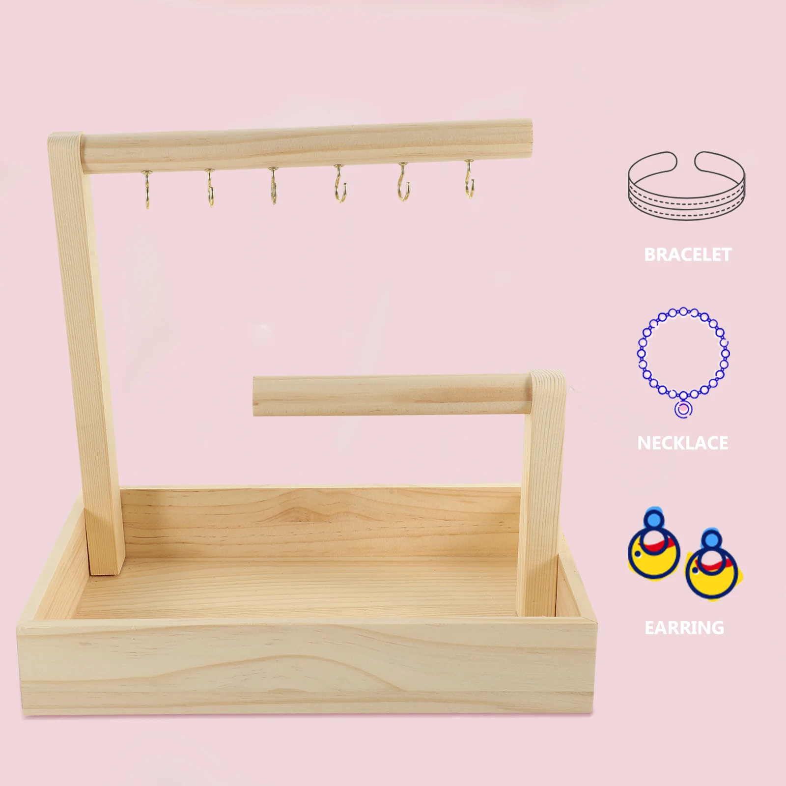Solid Wood Jewelry Stand Storage Rack Desktop Key Holder With Tray Minimalist Natural Wooden Design Space-Saving Organizer For
Solid Wood Jewelry Stand Storage Rack Desktop Key Holder With Tray Minimalist Natural Wooden Design Space-Saving Organizer For