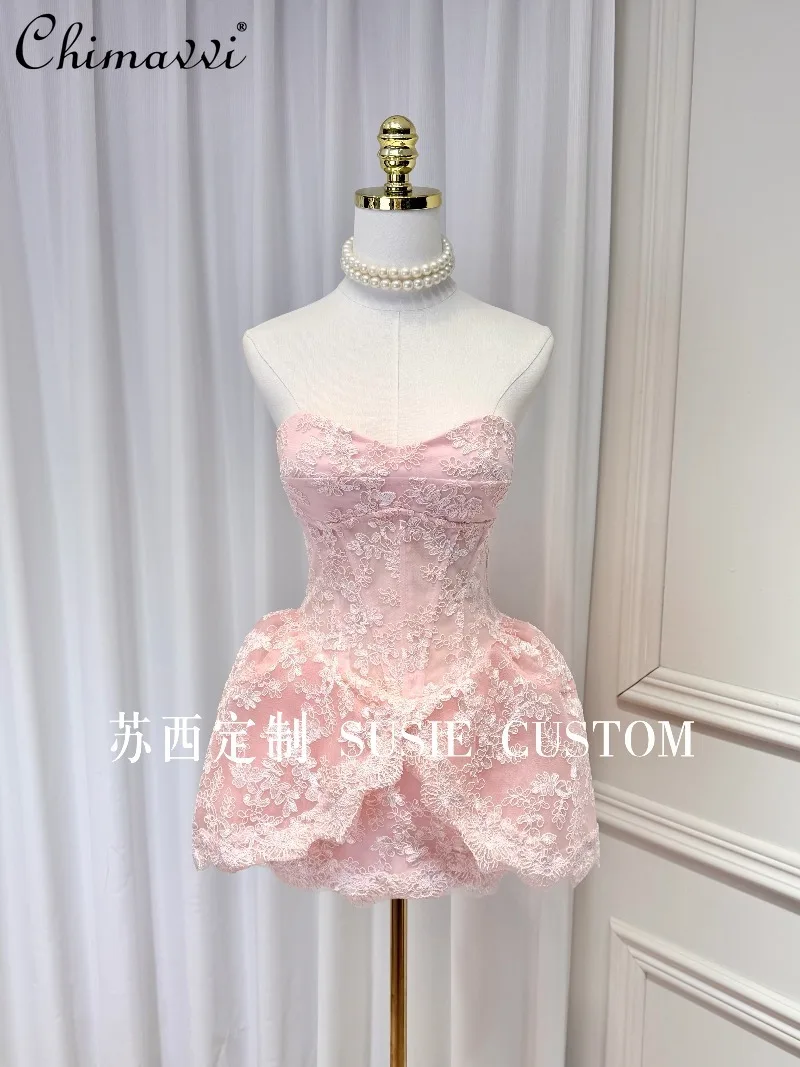 High-end Fashion Embroidered Lace Floral Fishbone Dress New Summer Fairy Princess Waist-cinching 3D Floral Short Gown Dress
High-end Fashion Embroidered Lace Floral Fishbone Dress New Summer Fairy Princess Waist-cinching 3D Floral Short Gown Dress