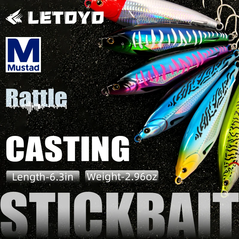 LETOYO Sinking Pencil Lure Madscad twitchbait Casting Stickbait Sea Fishing Lure Artificial Hard Bait Mustad Hook Tuna Wahoo
LETOYO Sinking Pencil Lure Madscad twitchbait Casting Stickbait Sea Fishing Lure Artificial Hard Bait Mustad Hook Tuna Wahoo