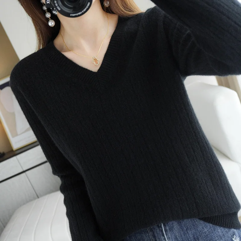 Women DY Knitted Long Sleeve V-neck Cashmere Sweater And Pullover Female Autumn Winter Slim Jumpers Casual
Women DY Knitted Long Sleeve V-neck Cashmere Sweater And Pullover Female Autumn Winter Slim Jumpers Casual
