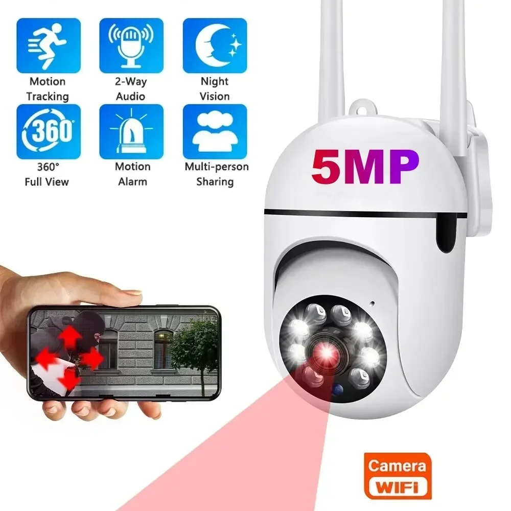 5MP Wireless IP Camera Auto Tracking PTZ Cam Smart Home Outdoor WIFI Cameras Home Security Video Surveillance Color Night Vision
5MP Wireless IP Camera Auto Tracking PTZ Cam Smart Home Outdoor WIFI Cameras Home Security Video Surveillance Color Night Vision