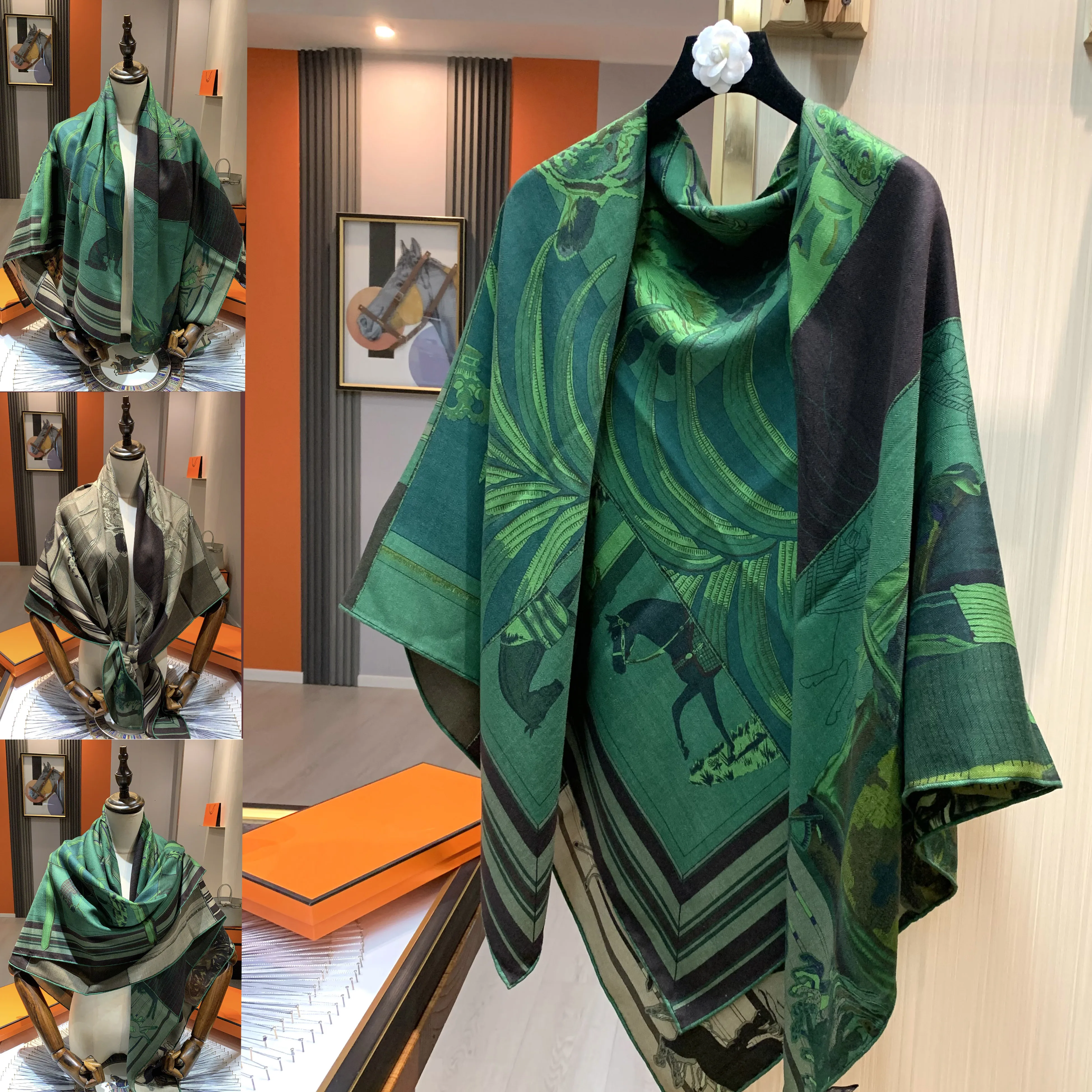 High-end double-sided differently colored wool and silk scarf for women, 135*135cm, fashionable and warm large shawl, scarf
High-end double-sided differently colored wool and silk scarf for women, 135*135cm, fashionable and warm large shawl, scarf