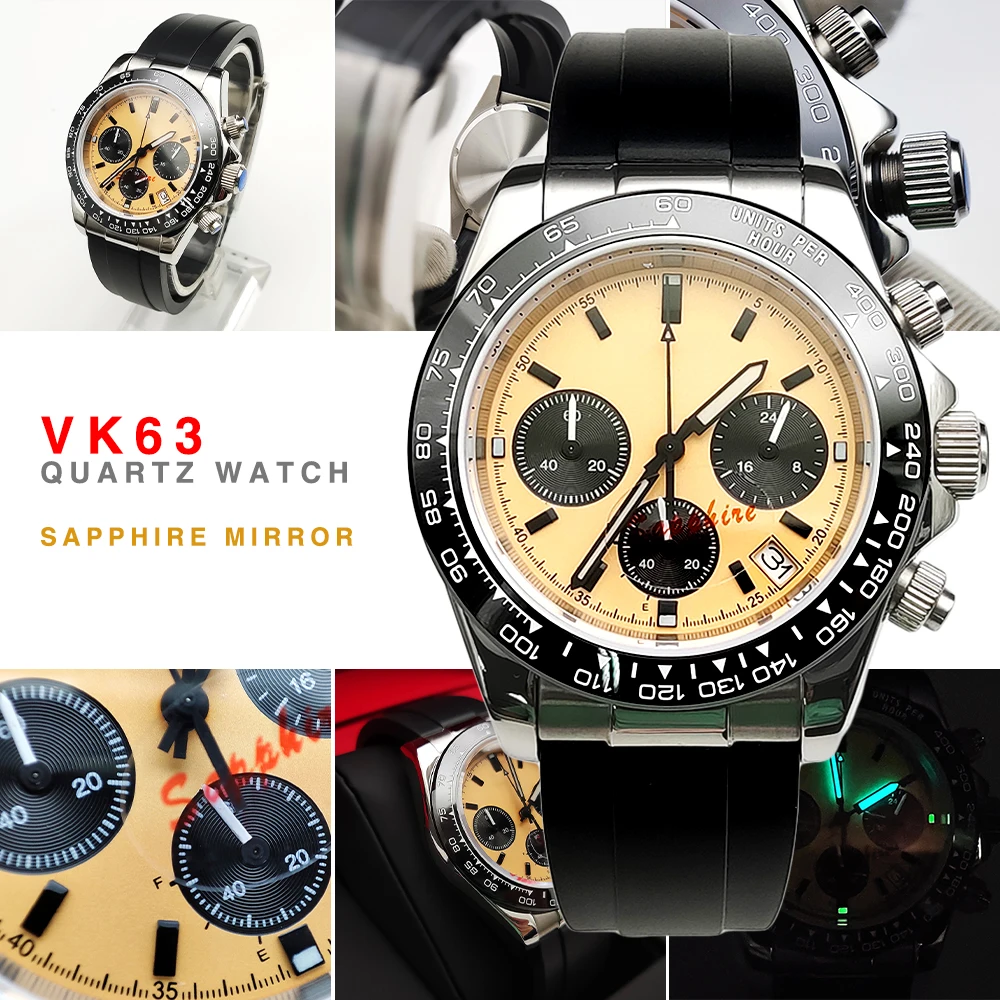 Men's Quartz Watch 39mm Stainless Steel Three Eyes Panda Dial Chronograph Sapphire Crystal Business Fashion VK63
Men's Quartz Watch 39mm Stainless Steel Three Eyes Panda Dial Chronograph Sapphire Crystal Business Fashion VK63