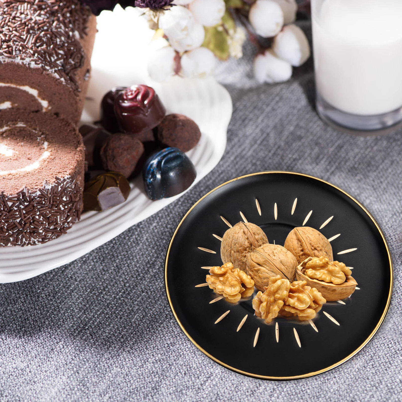 Eye Patterned Dessert Plate Premium Pottery Round Food Serving Tray Dinner Accessory Salad Cake Tray Seasoning Plate
Eye Patterned Dessert Plate Premium Pottery Round Food Serving Tray Dinner Accessory Salad Cake Tray Seasoning Plate