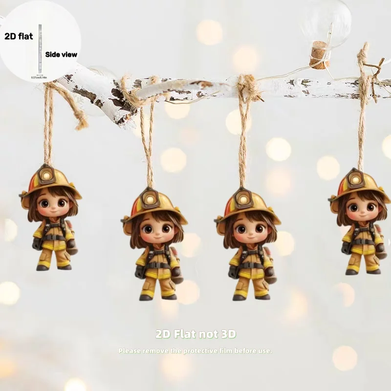 2D Flat Acrylic Firefighter Girl Keychain, Hero Themed Ornament Charm, Hanging Decoration for Car, Bags, Festival, Chrismas Gift
2D Flat Acrylic Firefighter Girl Keychain, Hero Themed Ornament Charm, Hanging Decoration for Car, Bags, Festival, Chrismas Gift