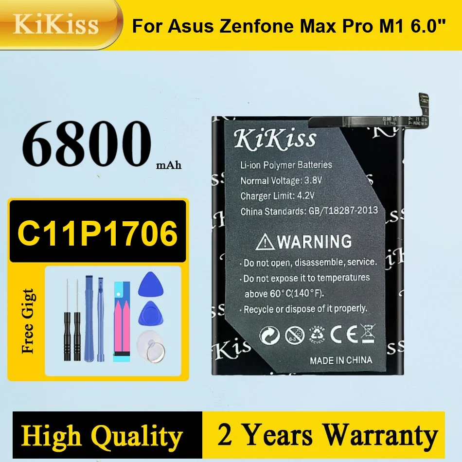 6800mAh C11P1706 New Battery for ASUS Zenfone Max Pro M1 6.0 Inch ZB601KL ZB602KL X00TDB X00TDE High Quality
6800mAh C11P1706 New Battery for ASUS Zenfone Max Pro M1 6.0 Inch ZB601KL ZB602KL X00TDB X00TDE High Quality