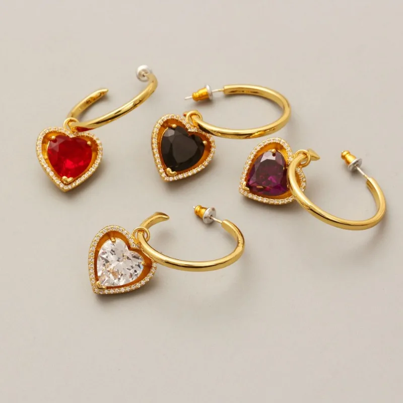 Trendy Classic Full Cubic Zircon Paved Heart Dangle C Shaped Hoop Earrings Light Luxury 2 in 1 Temperament Earrings for Women
Trendy Classic Full Cubic Zircon Paved Heart Dangle C Shaped Hoop Earrings Light Luxury 2 in 1 Temperament Earrings for Women