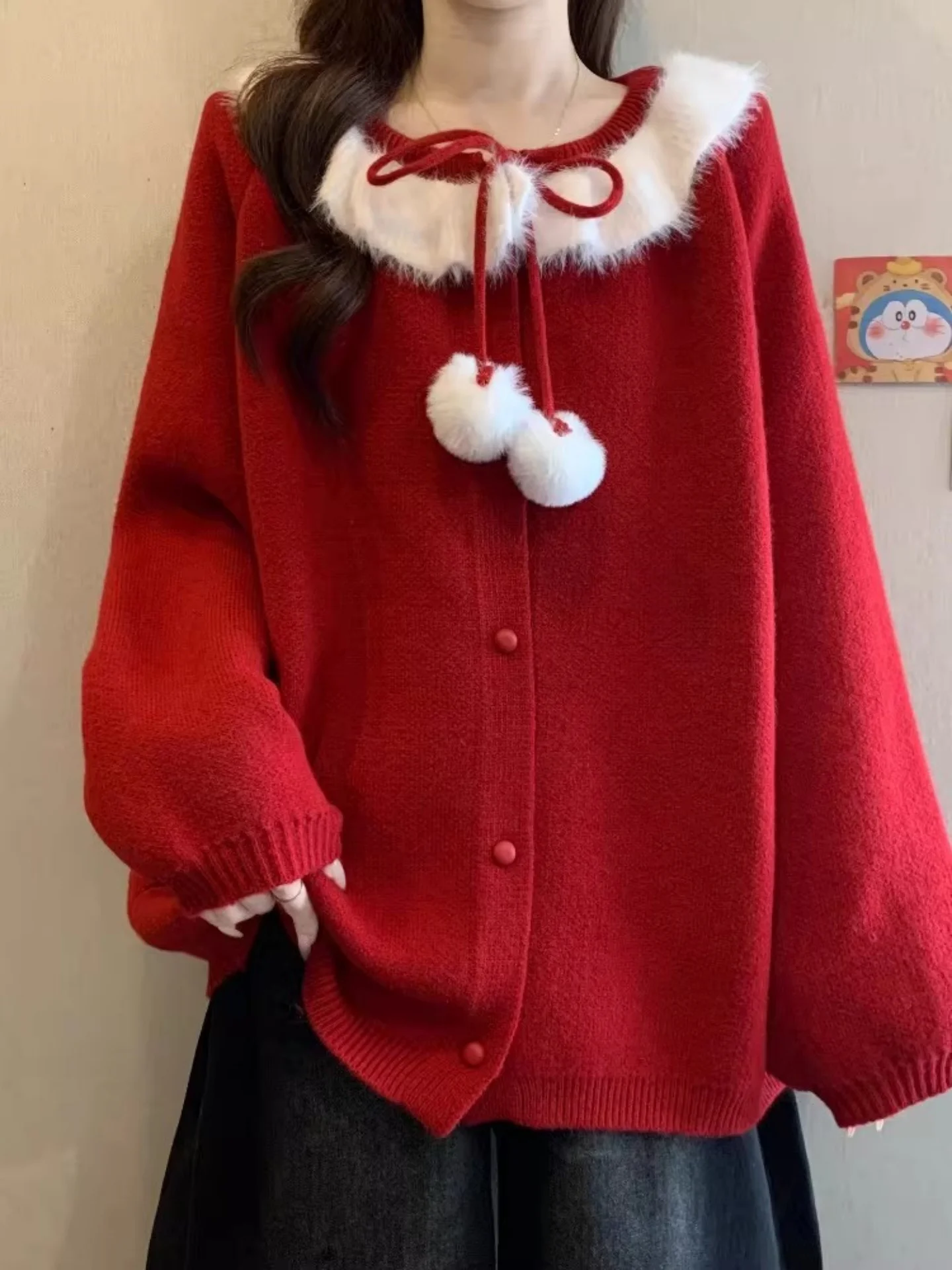 Red Long Sve Knitted Sweater Coat Women's Loose Fit Medium Length Spring Faion plus Size Comfortable Casual Knitwear
Red Long Sve Knitted Sweater Coat Women's Loose Fit Medium Length Spring Faion plus Size Comfortable Casual Knitwear