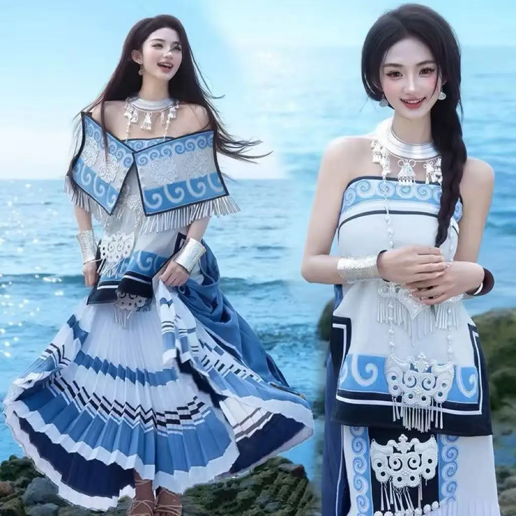 2026 New Hmong Costume Women's Traditional Chinese Ethnic Yi Clothing Niche Blue Dress Carnival Event Stage Performance Suits
2026 New Hmong Costume Women's Traditional Chinese Ethnic Yi Clothing Niche Blue Dress Carnival Event Stage Performance Suits