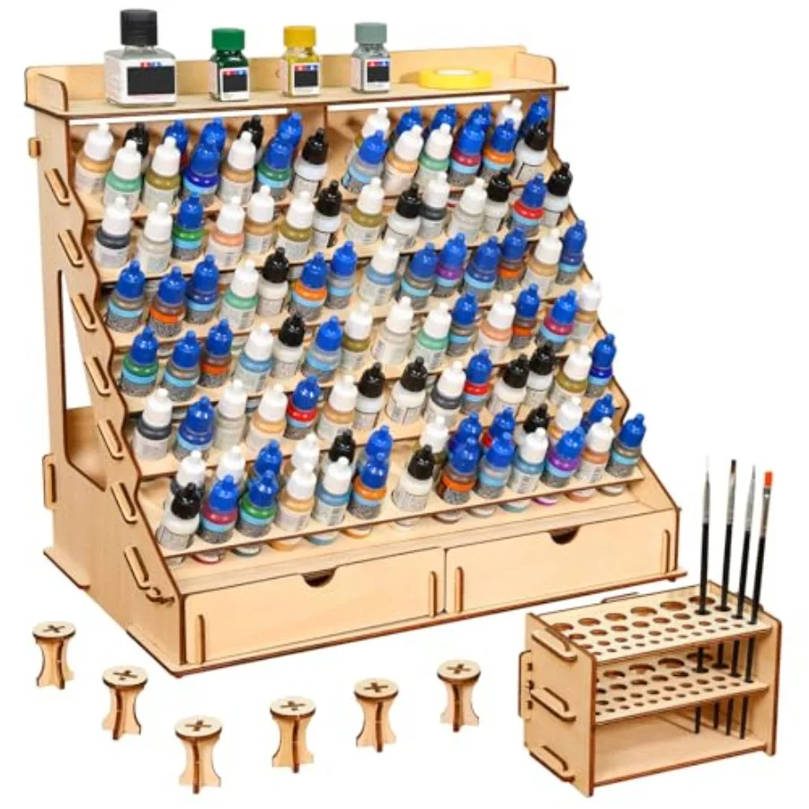 Paint Organizer with Brush Holder 105-Bottle Holder with 6 Miniature Stands Brush and Paint Storage for Miniature Painting
Paint Organizer with Brush Holder 105-Bottle Holder with 6 Miniature Stands Brush and Paint Storage for Miniature Painting