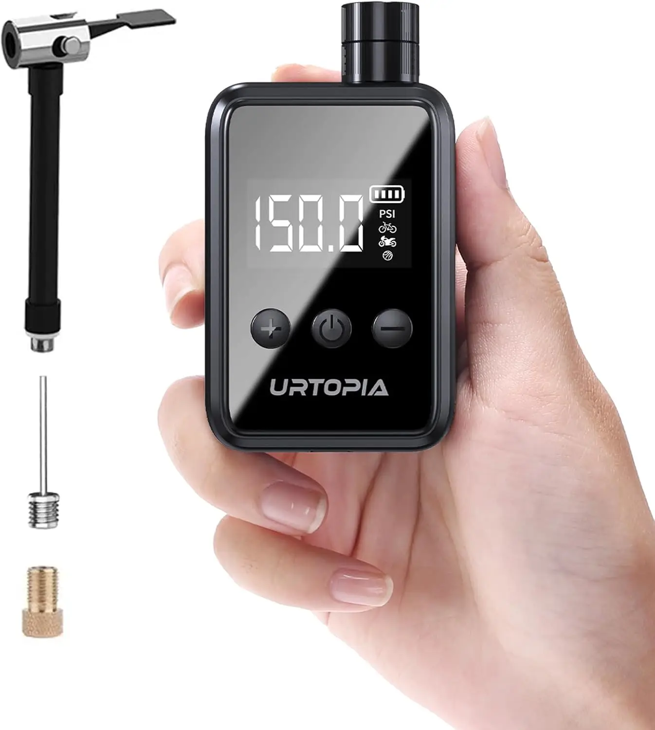 Mini Bike Tire Pump, Fast Inflate Bicycle Pump with Gauge, Rechargeable 150PSI Portable Electric Bike Air Pump with Presta
Mini Bike Tire Pump, Fast Inflate Bicycle Pump with Gauge, Rechargeable 150PSI Portable Electric Bike Air Pump with Presta